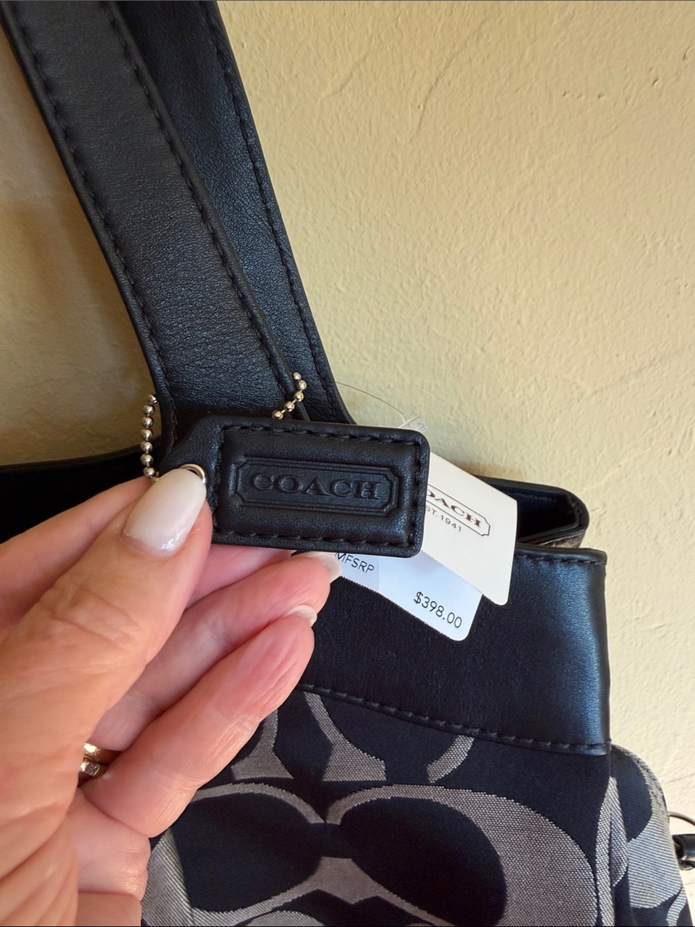 Coach Black and Gray Signature Shoulder Tote and Matching Wallet JS-127 - Picture 3 of 15